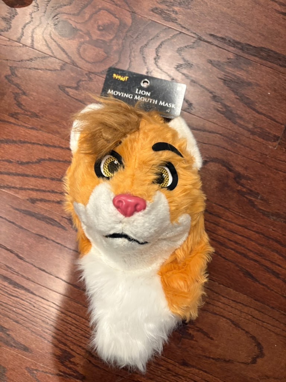 Lion Moving Mouth Mask - Plush Orange and White - SPIRIT HALLOWEEN